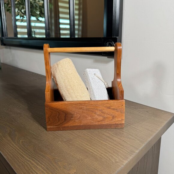 Small Wood Caddy Organizer – Rustic & Versatile Farmhouse Style - Picture 2 of 10